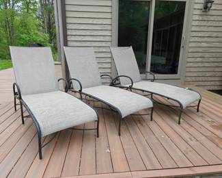 #502 3 Brown Jordan Lounge Chairs 27x76(max)