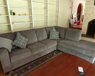 #101 Grey Sectional Sofa 113x92x37