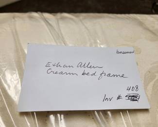 #408 Queen Ethan Allen cream bedftame
