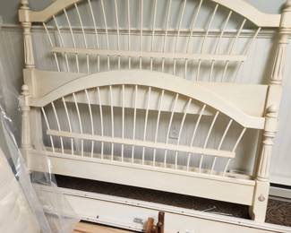 #408 Queen Ethan Allen cream bedframe