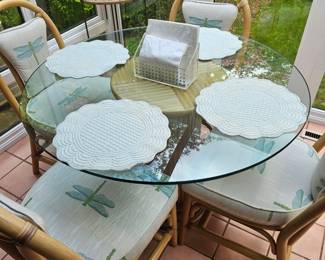 Beautiful Glass Top Table with Four Chairs