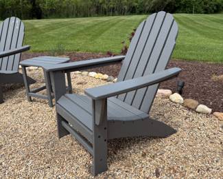 Gray Polywood Adirondack chairs; 6 available