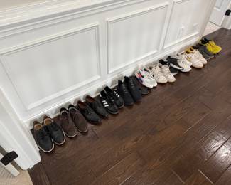 Assorted mens and womens shoes (women's size 7.5, men's size 9.5)
