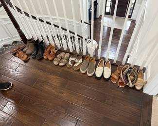 Assorted mens and womens shoes (women's size 7.5, men's size 9.5)