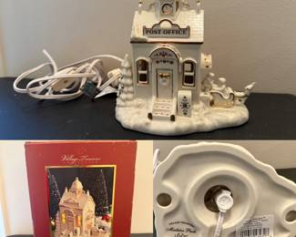 Village Treasures Lenox Porcelain Lighted House 2005 Mistletoe Park Post Office