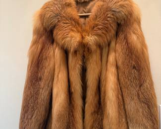 Vintage Red Fox Waist Length Coat