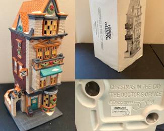Christmas In The City Series Dept. 56 Lighted Porcelain lighted House The Doctor's Office 1991