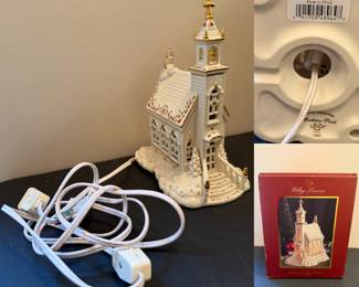 Village Treasures Lenox Porcelain Lighted House 2005 Church 