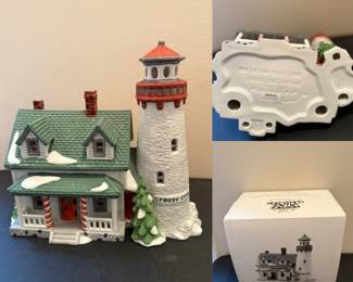 Dept. 56 New England Village Series Porcelain Lighted House Craggy Cove Lighthouse 1987