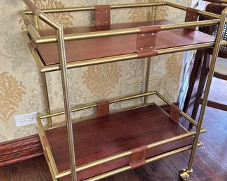 Polished brass bar cart ~