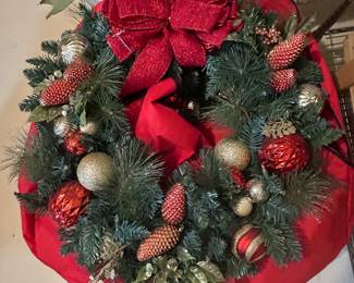 Pair of festive Christmas wreaths ~