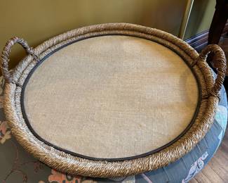 Ballard Design large round tray ~