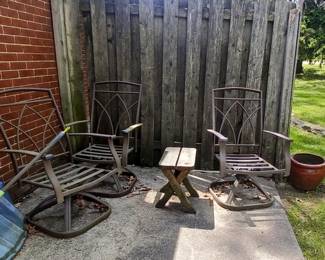 table and chairs outside
