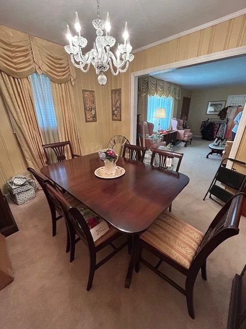 Beautiful Mahogany Dining Room Suite, chandelier