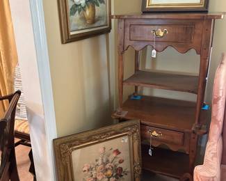 Ethan allen end tables, artwork, paintings