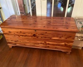 Very roomy vintage cedar chest with original paperwork and key inside on the bottom of lid