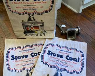 New old stock stove coal bags