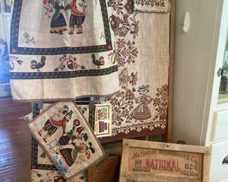 Vintage textiles and washboard