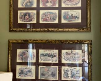Pair of nicely matted and framed vintage cigar labels