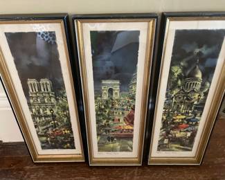 Set of three mid-century prints