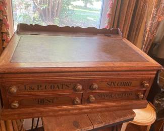 Beautiful Victorian Oak 4 drawer spool cabinet