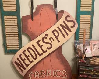 AWESOME Double sided wooden Needles ‘n Pins sign
