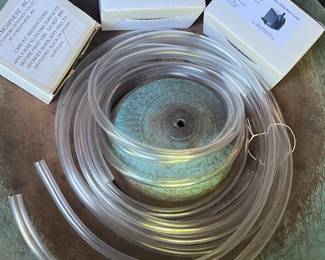 Outdoor fountain hoses and motors