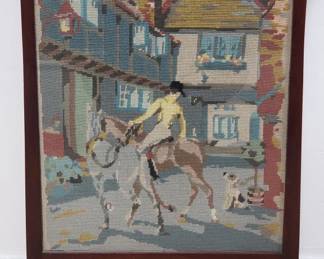 Antique tapestry fire screen