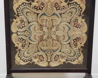 Antique embroidery fire screen