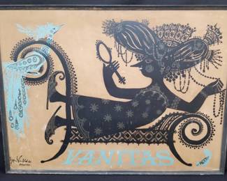 Bjorn Wiinblad "Vanitas" lithograph