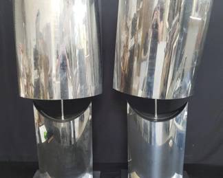 Curtis Jere signed chrome sculpture lamps