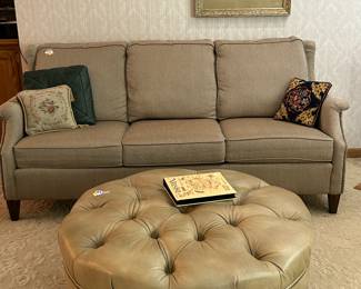 Flexsteel sofa and leathercocktail ottoman
