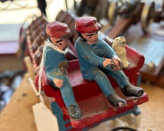 Clydsdale wagon and 8 horses, in good condition. One of the drivers leg is missing