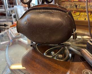 Leather Piggy Bank - good condition.