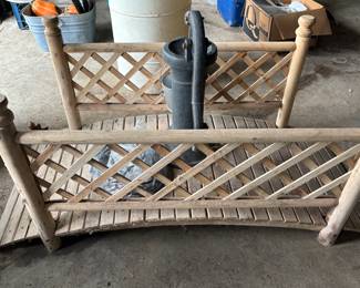 Outdoor decorative bridge and outdoor decorative pump