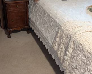 Bed and nightstand from the 1930s bedroom set..