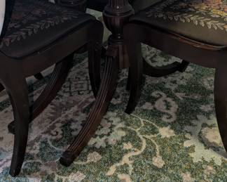 1940's dining table with three leaves and six chairs!