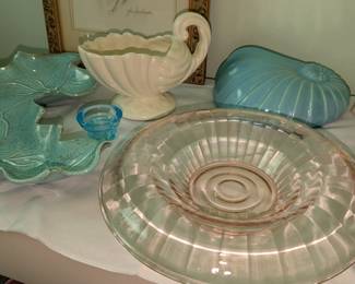 Many pieces of vintage glass & pottery.