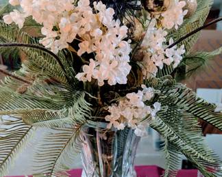 Gorgeous Lady Anne by Gorham crystal glass vase with Christmas decor.