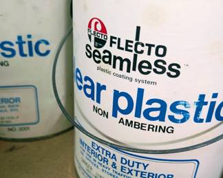 Four cans of clear plastic coating for floors at a VERY affordable price!