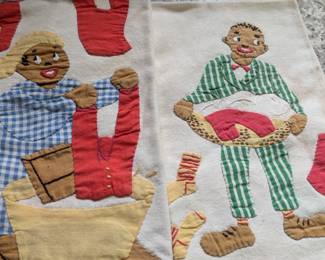 Lots of vintage linens. These black Americana ones are fabulous!