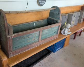 Large vintage church pew.
