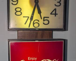 Vintage coca cola clock light.