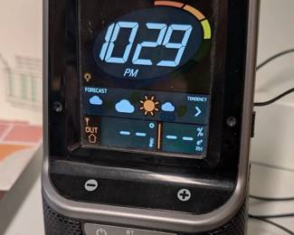 LaCross technology, weather station, alarm clock and Bluetooth speaker.