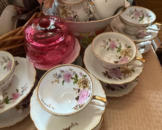 I say, is it tea time yet? Beautiful cups & saucers. Halsey Fine China
