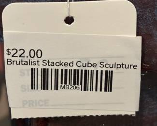Brutalist Stacked Cube Sculpture