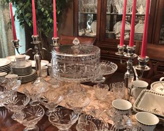 Fabulous collection of cut glass, crystal, china and tableware.