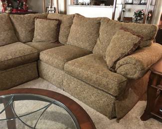 Beautifully upholstered Bassett sectional sofa