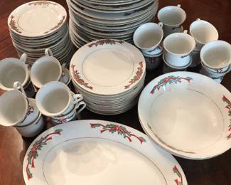 Wonderful set of Christmas pattern china dinnerware
