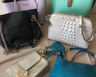 Nice collection of designer handbags by Michael Kors, Brahmin, Kate Spade and Dooney & Burke, in great condition